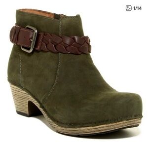 Dansko Boots Woman S-10 EU41 Tivoli Green Brown Braided Booties
